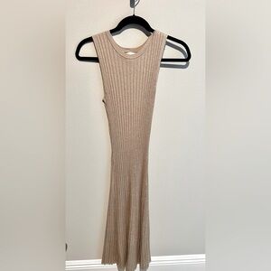 Women's Sleeveless Sweater Midi Dress - A New Day™ Tan S